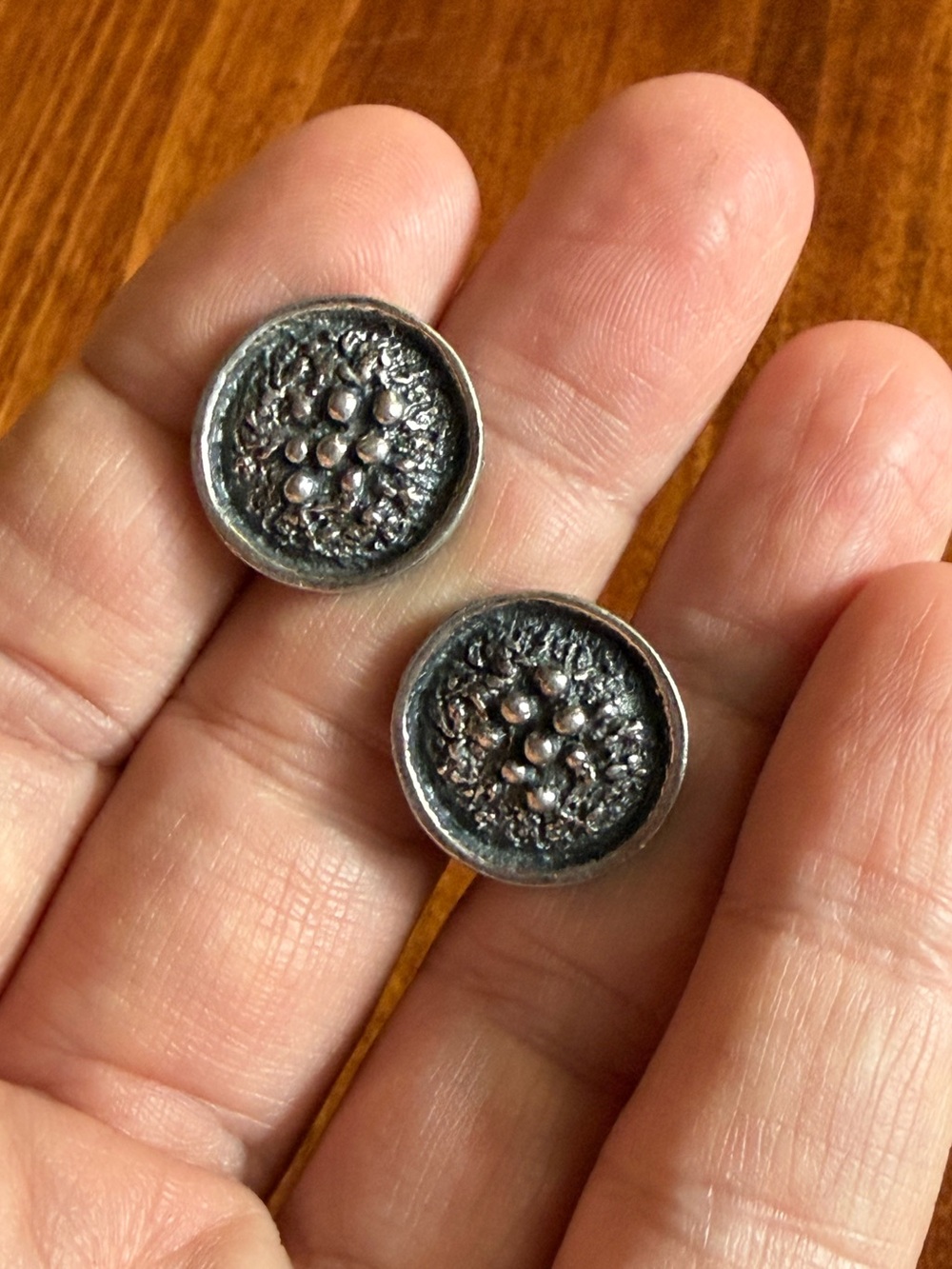 Robert Larin Pewter Brutalist Cufflinks Vintage 1970’s
